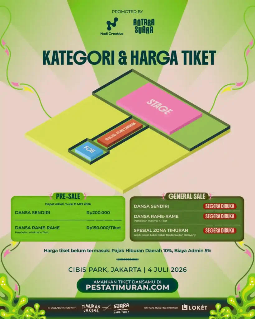 Kategori & Harga Tiket Pesta Timuran Jaksel