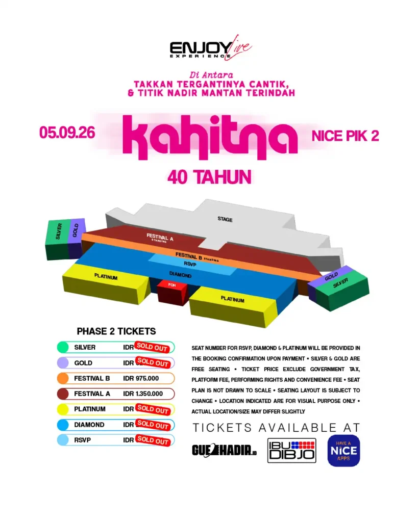 Harga dan Kategori Tiket Kahitna 40 Tahun